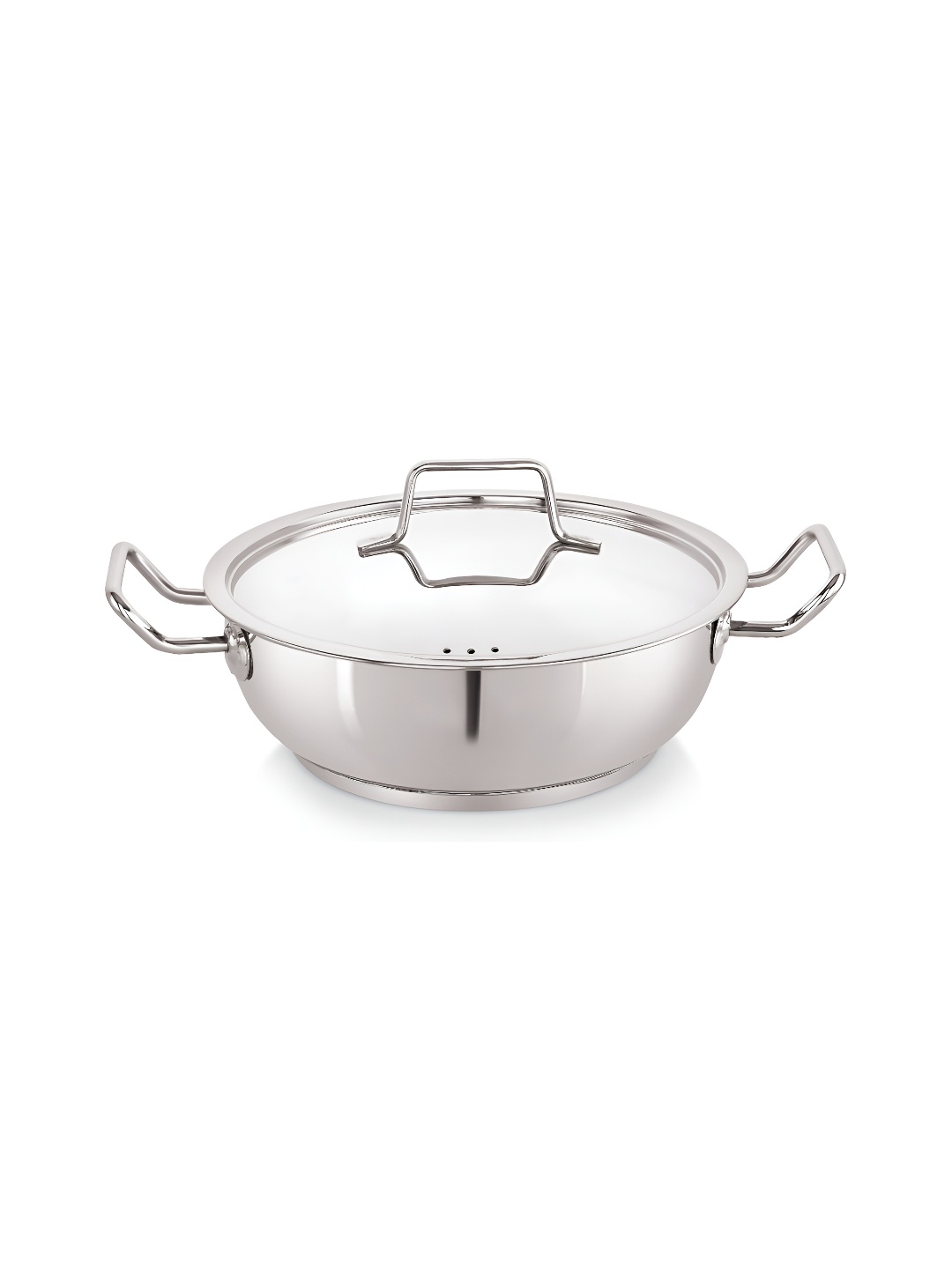 

NIRLON Silver-Toned Stainless Steel Dishwasher Safe Kadhai
