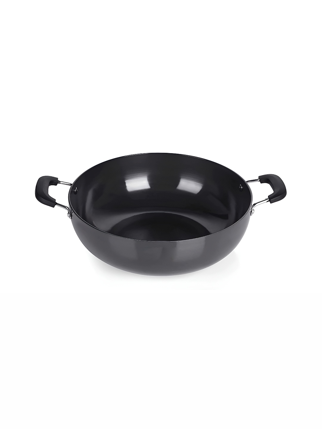 NIRLON Black Aluminium Dishwasher Safe Kadhai 3 Ltr