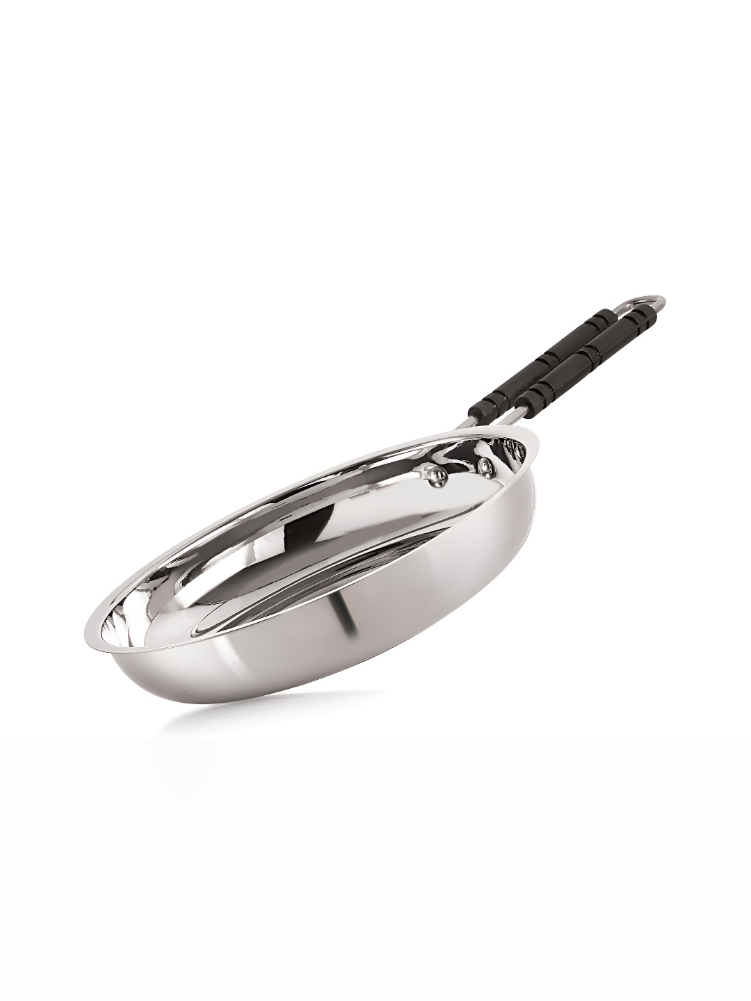 

NIRLON Silver-Toned Stainless Steel Dishwasher Safe Fry Pan