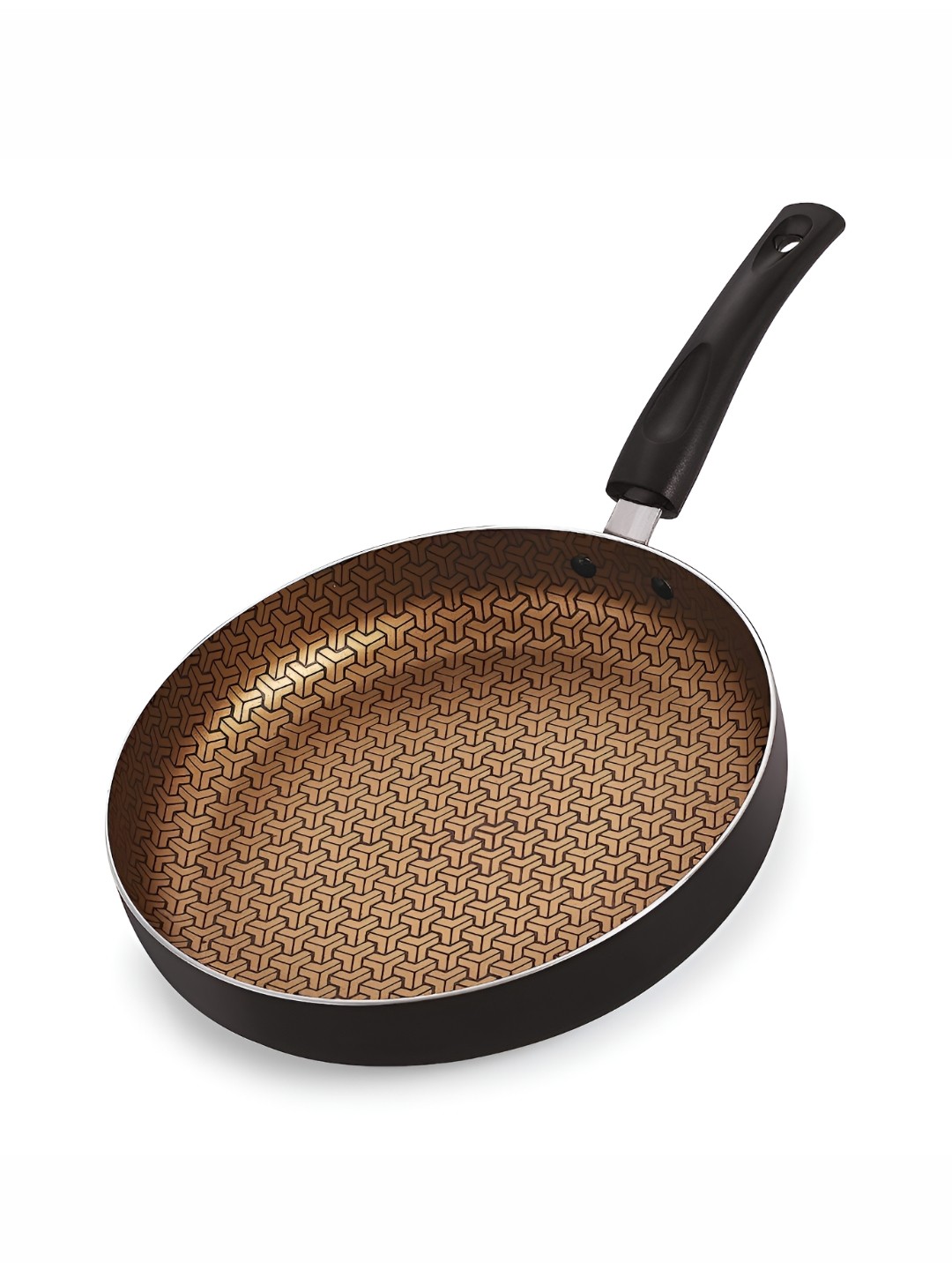 

NIRLON Gold-Toned & Black Aluminium Dishwasher Safe Frying Pan