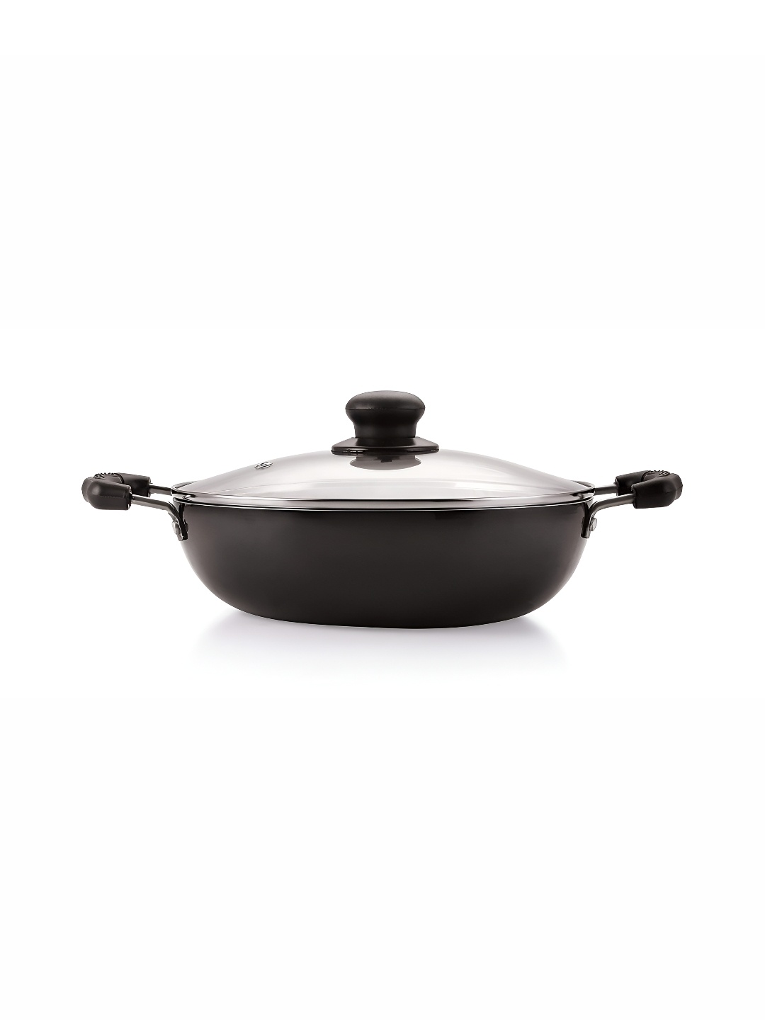 

NIRLON Black & Silver Toned Aluminium Dishwasher Safe Kadhai
