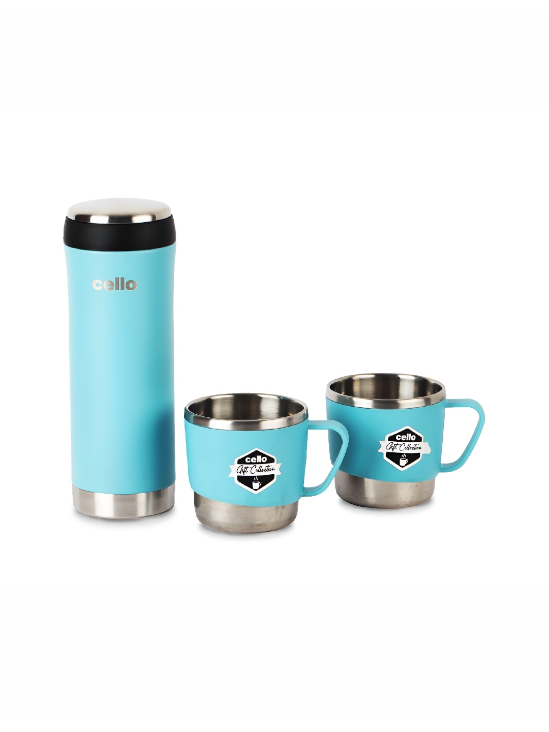 

Cello Blue & Silver-Toned 3 Pieces Stainless Steel Double Wall Vacuum Flask 500 ml