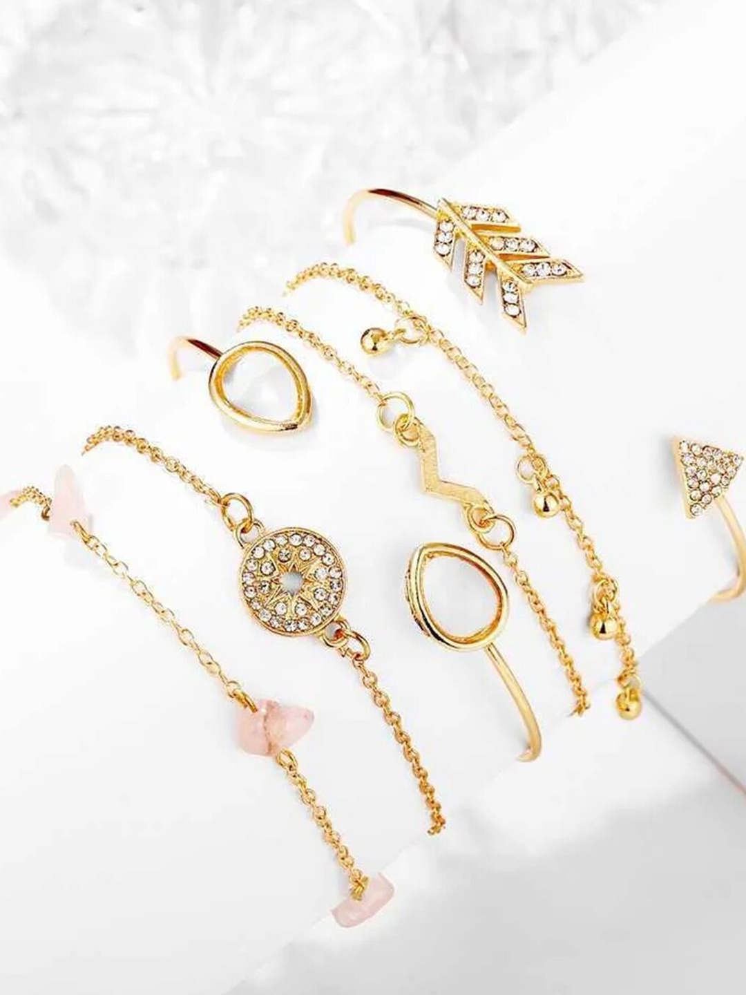 

YouBella Gold-Plated Stone Studded Link Bracelet