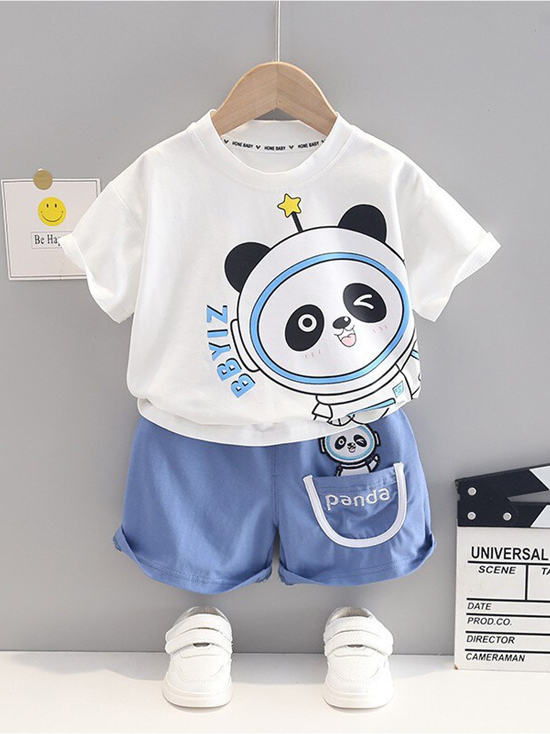 

Googo Gaaga Boys Printed T-shirt with Shorts, White