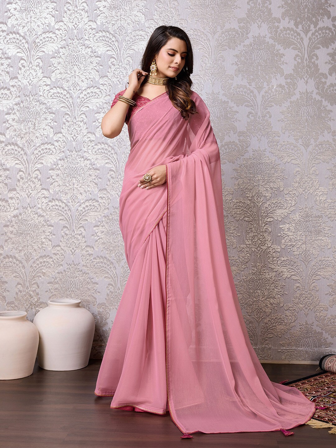 

Ishin Gotta Patti Saree, Peach