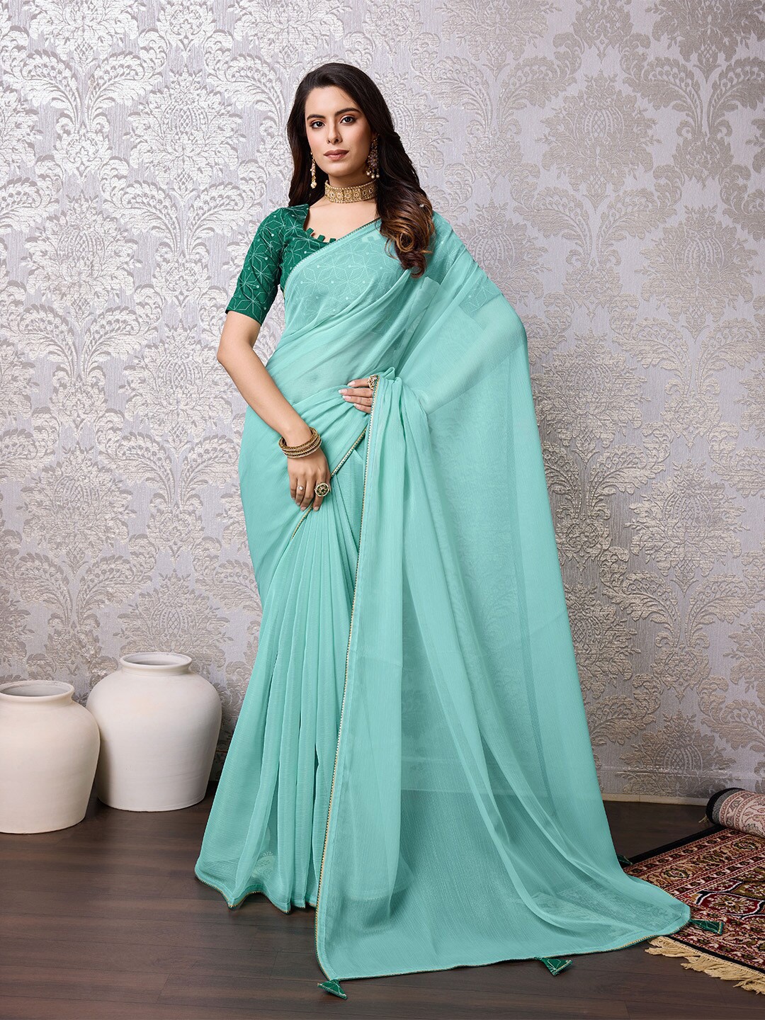 

Ishin Gotta Patti Saree, Teal