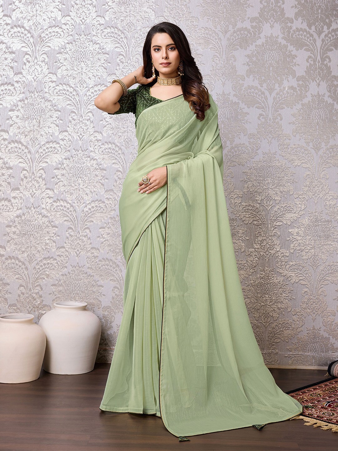 

Ishin Embellished Gotta Patti Saree, Green