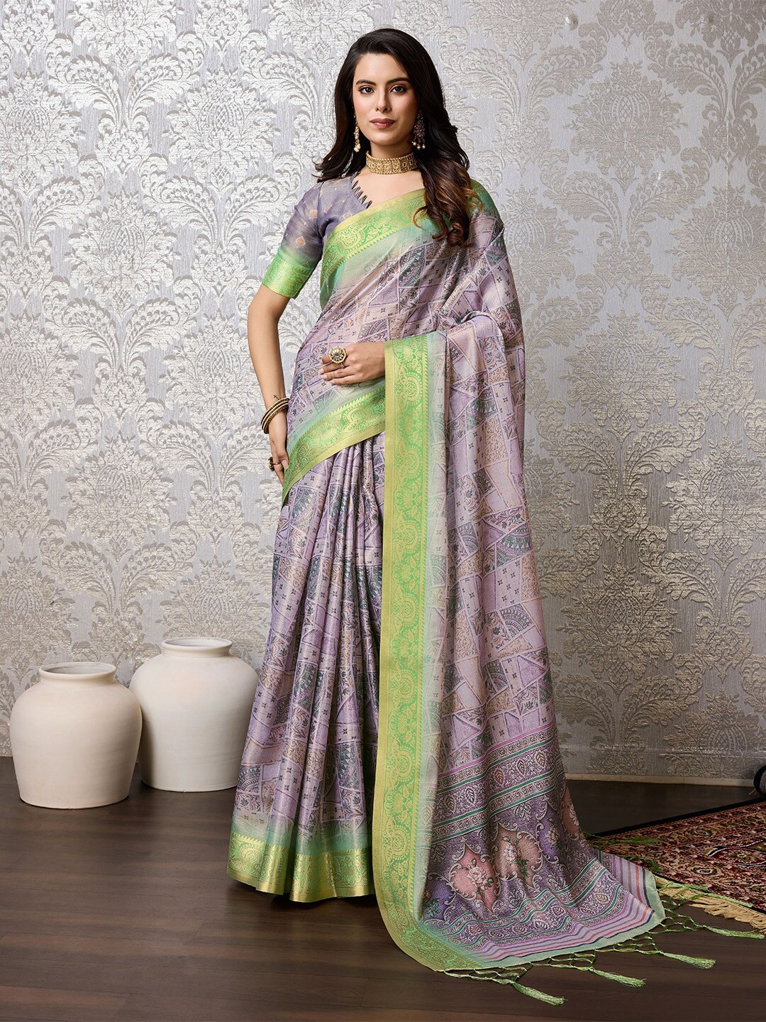 

Ishin Ethnic Motifs Zari Saree, Purple