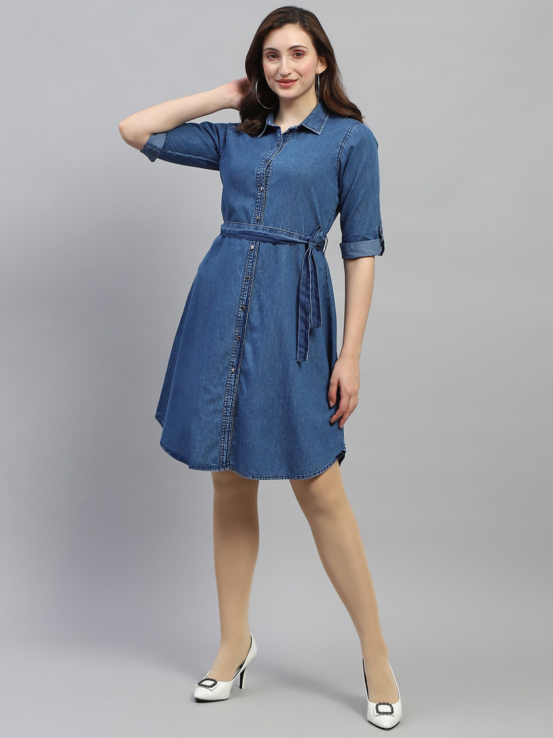 

Monte Carlo Ethnic Cotton Georgette Maxi Longline Top, Blue