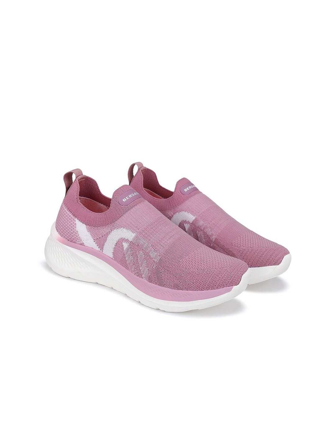 

BERSACHE Women Round Toe Mesh Slip-On Sneakers, Pink