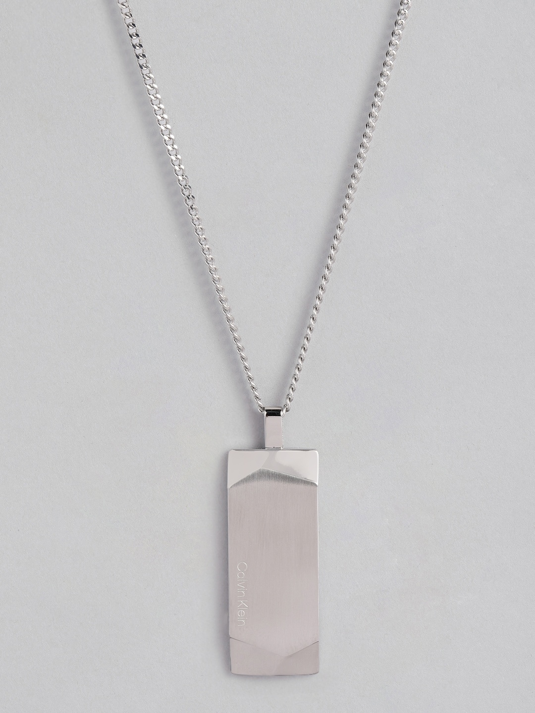 

Calvin Klein Men Geometric Pendant with Chain, Silver