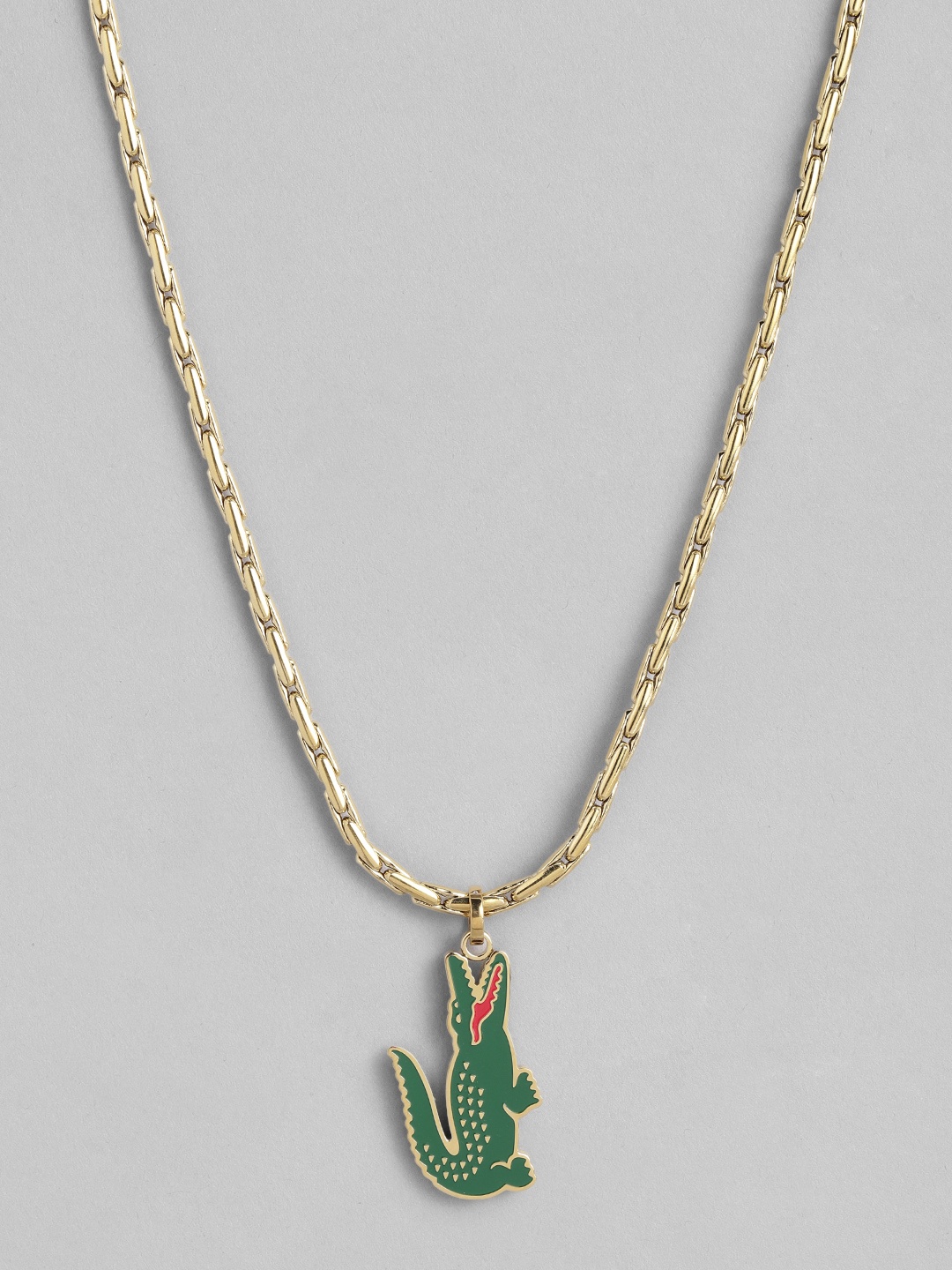 

Lacoste Men Brass-Plated Chain, Gold