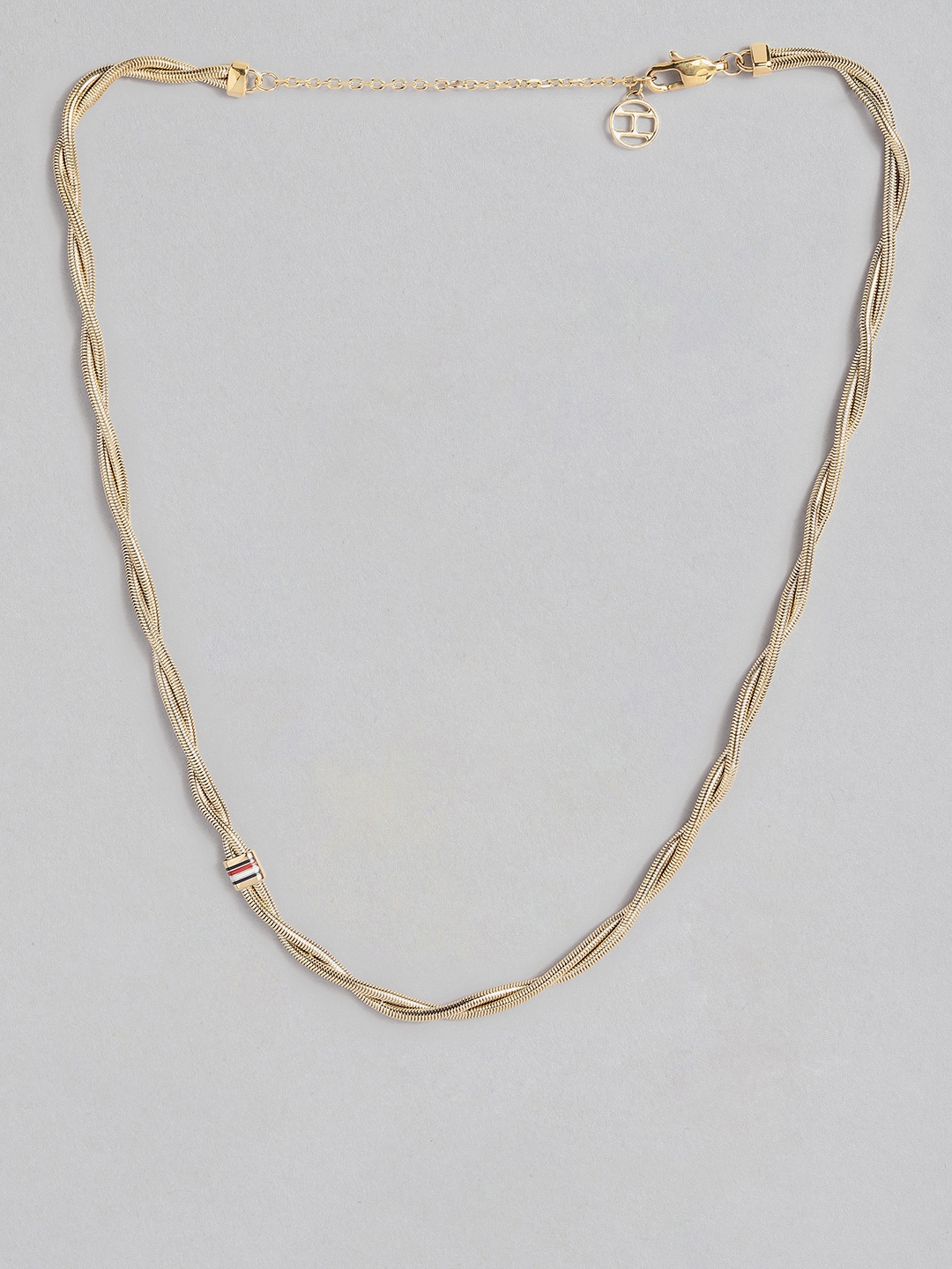 

Tommy Hilfiger Twisted Brass-Plated Necklace, Gold