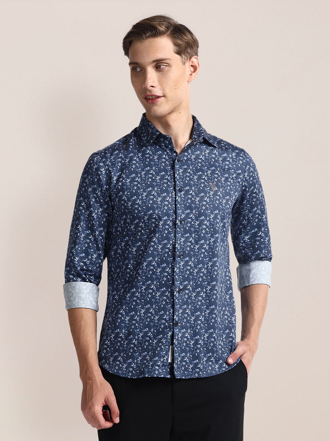 

U.S. Polo Assn. Cotton Printed Casual Shirt, Blue