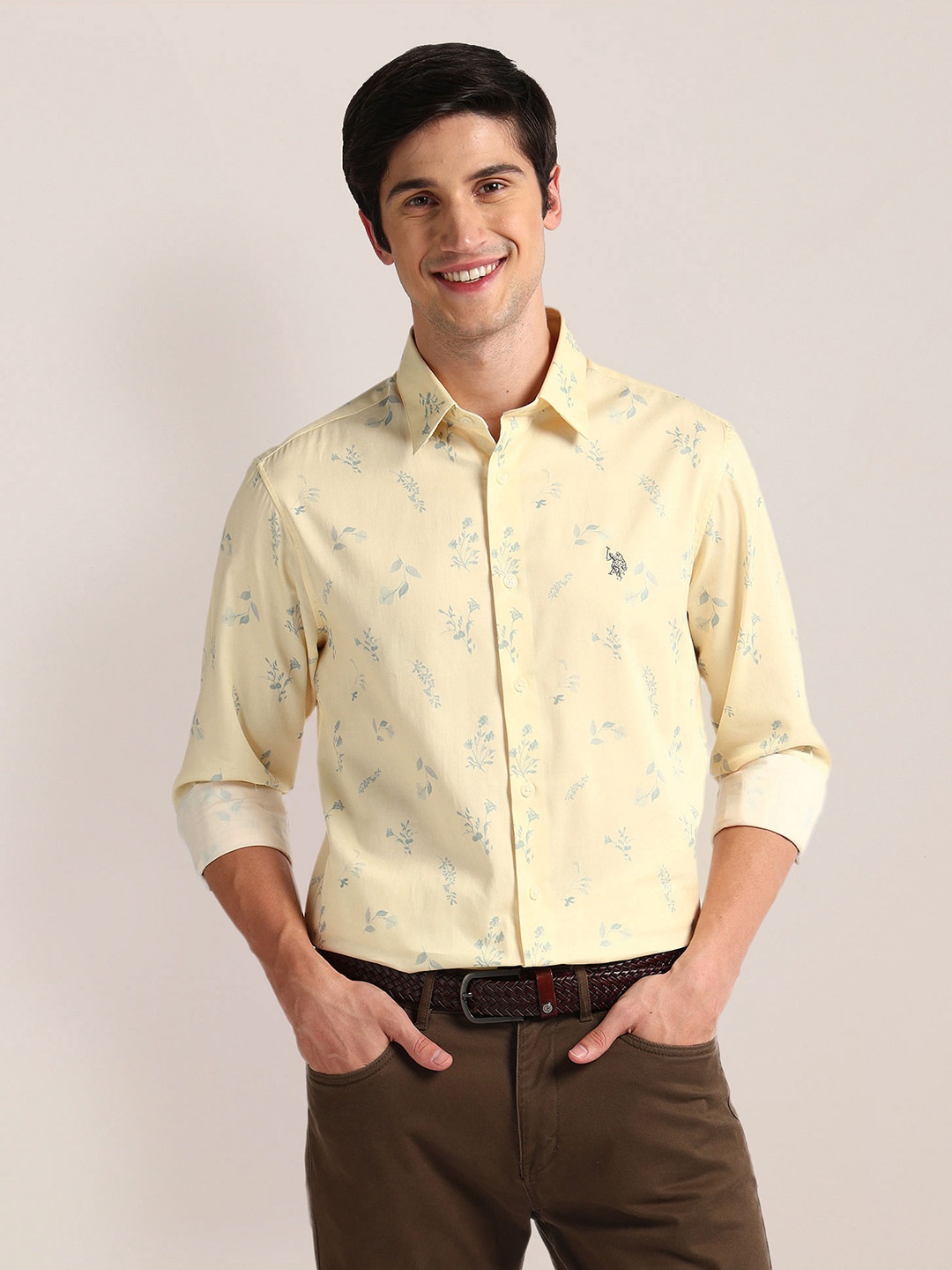 

U.S. Polo Assn. Floral Printed Casual Shirt, Yellow