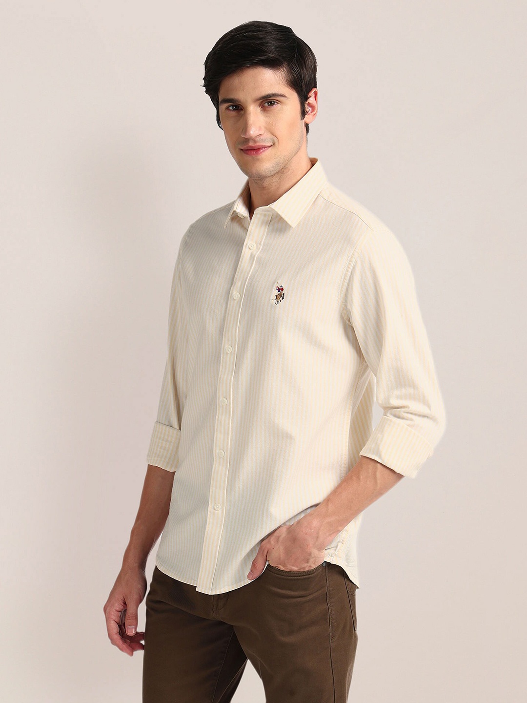 

U.S. Polo Assn. Vertical Striped Casual Shirt, Yellow