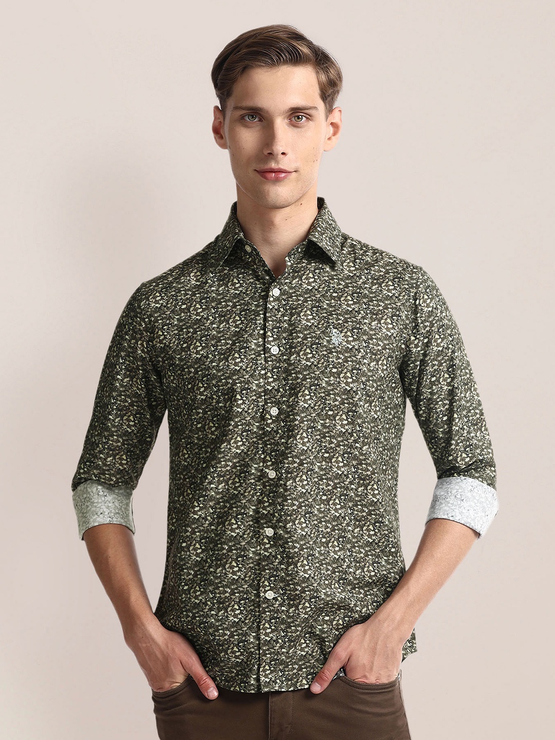 

U.S. Polo Assn. Floral Printed Casual Shirt, Green
