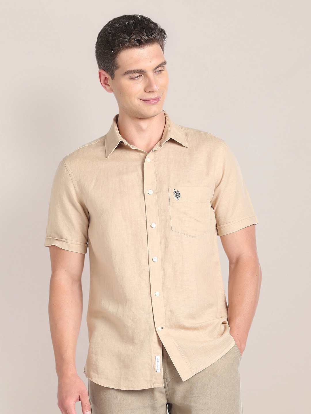 

U.S. Polo Assn. Men Opaque Casual Shirt, Beige
