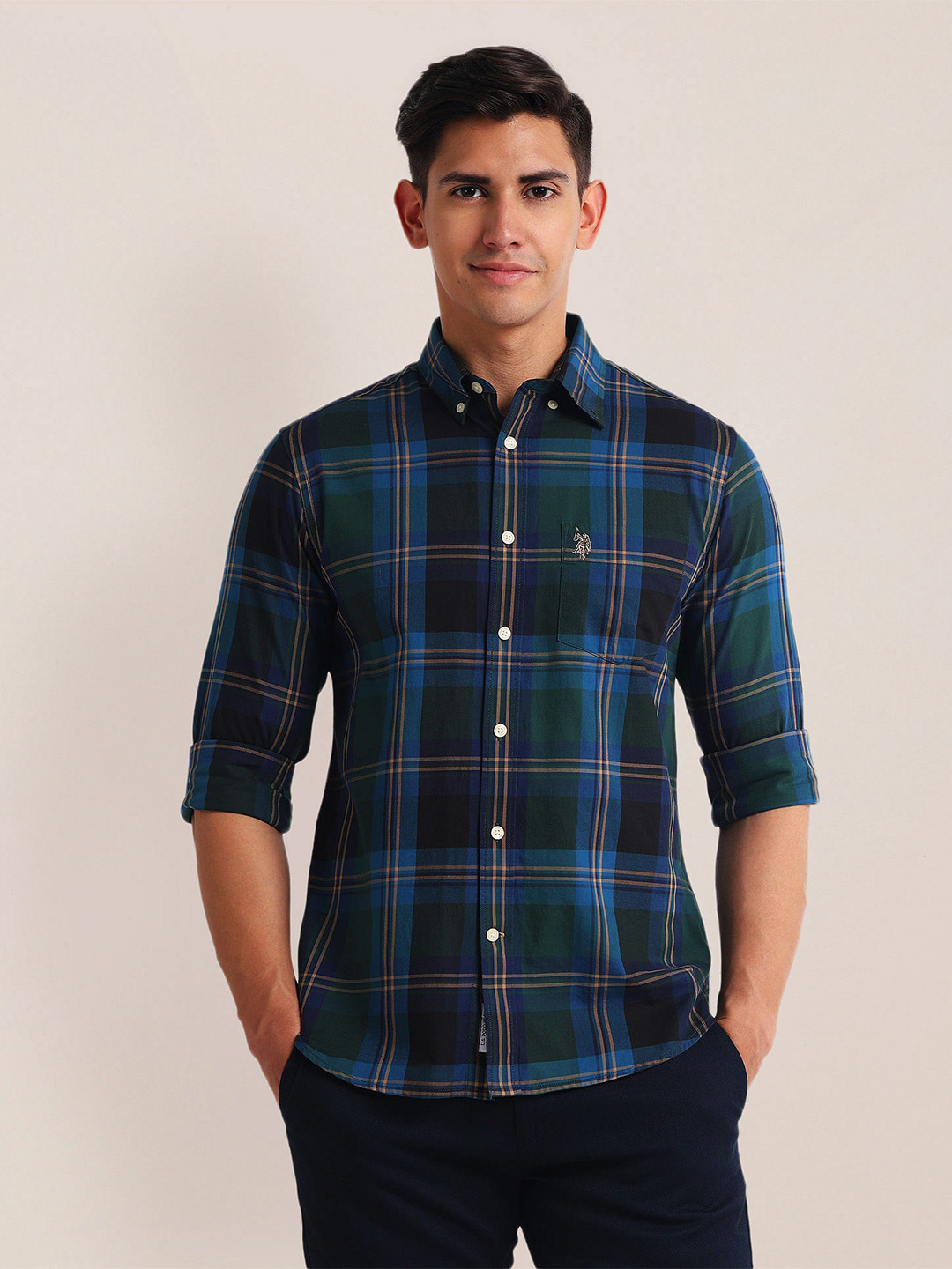 

U.S. Polo Assn. Tartan Checks Checked Casual Shirt, Green