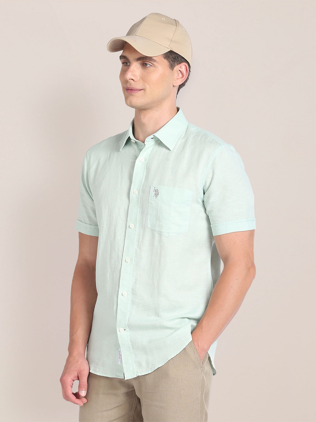

U.S. Polo Assn. Spread Collar Casual Shirt, Green