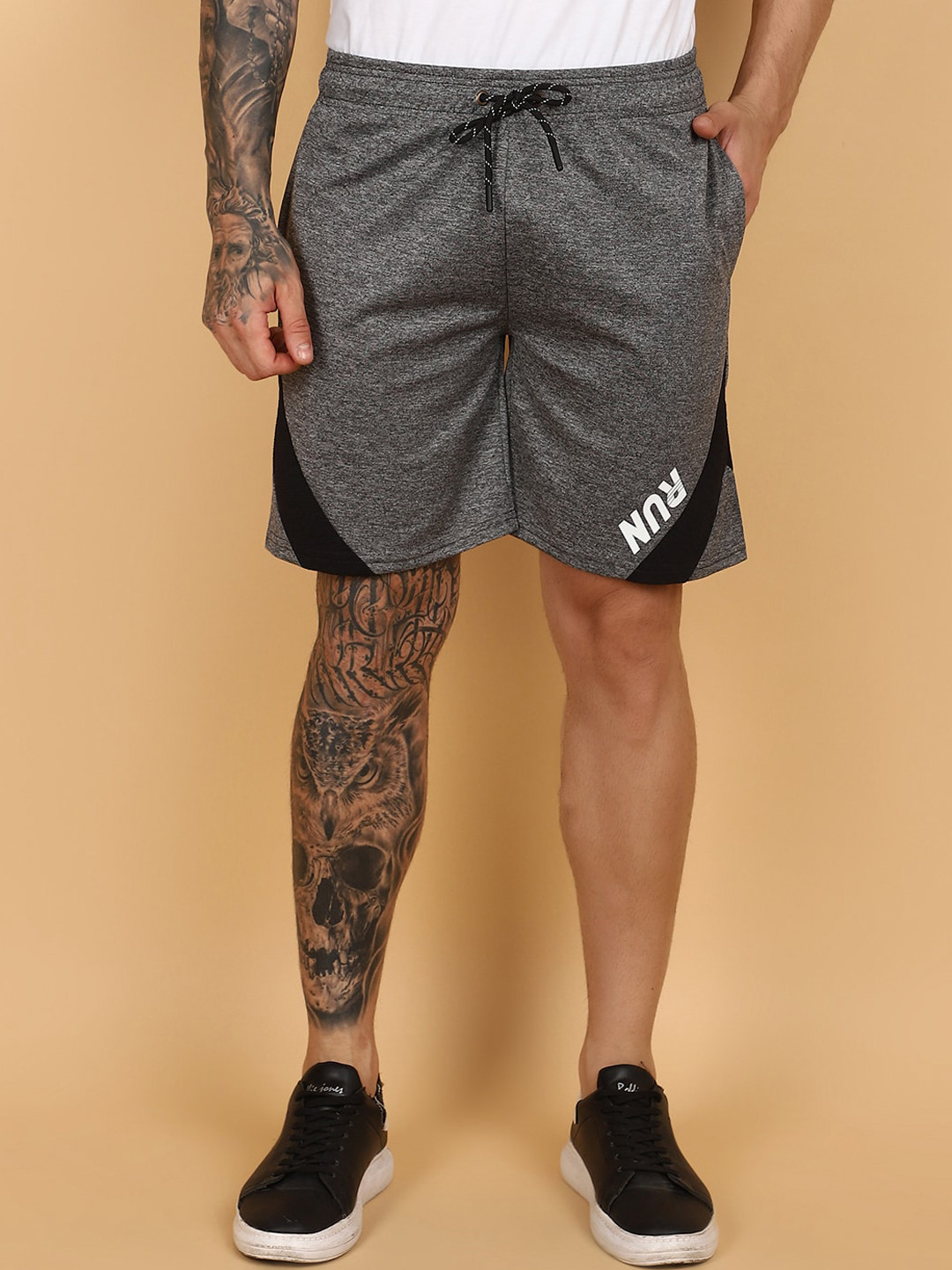 

V-Mart Men Mid-Rise Sports Shorts, Grey