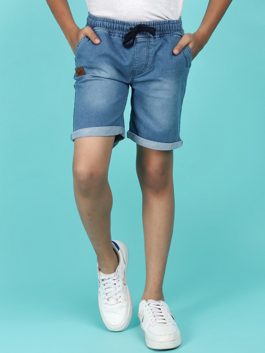 

V-Mart Boys Washed Twill Cotton Denim Shorts, Blue