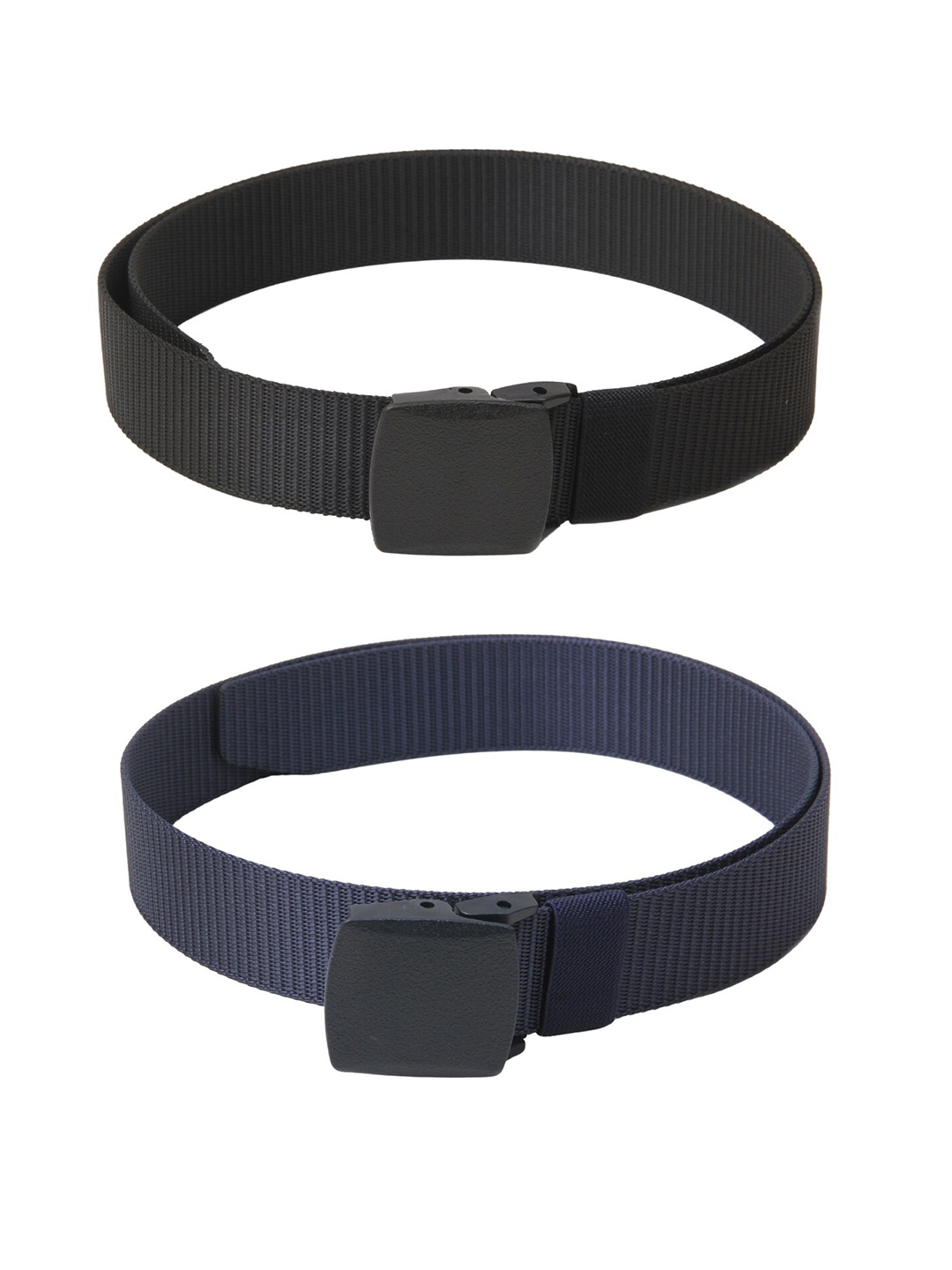 

Calvadoss Men Set Of 2 Textured Belt, Black