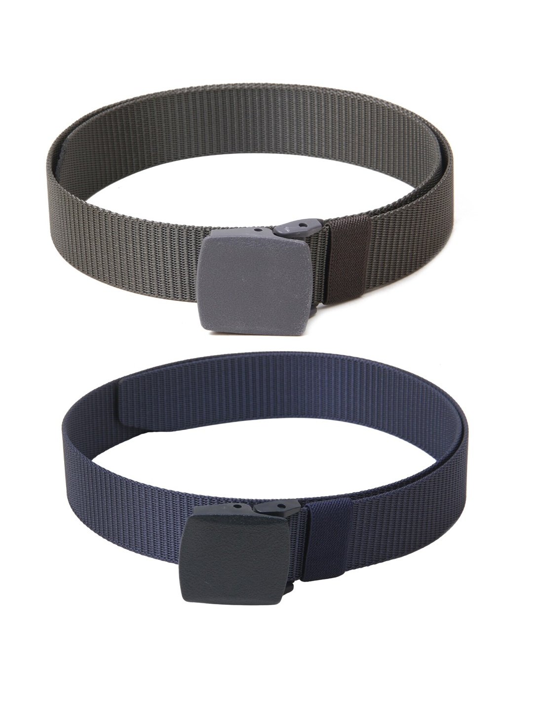 

Calvadoss Men Set of 2 Textured Belts, Grey