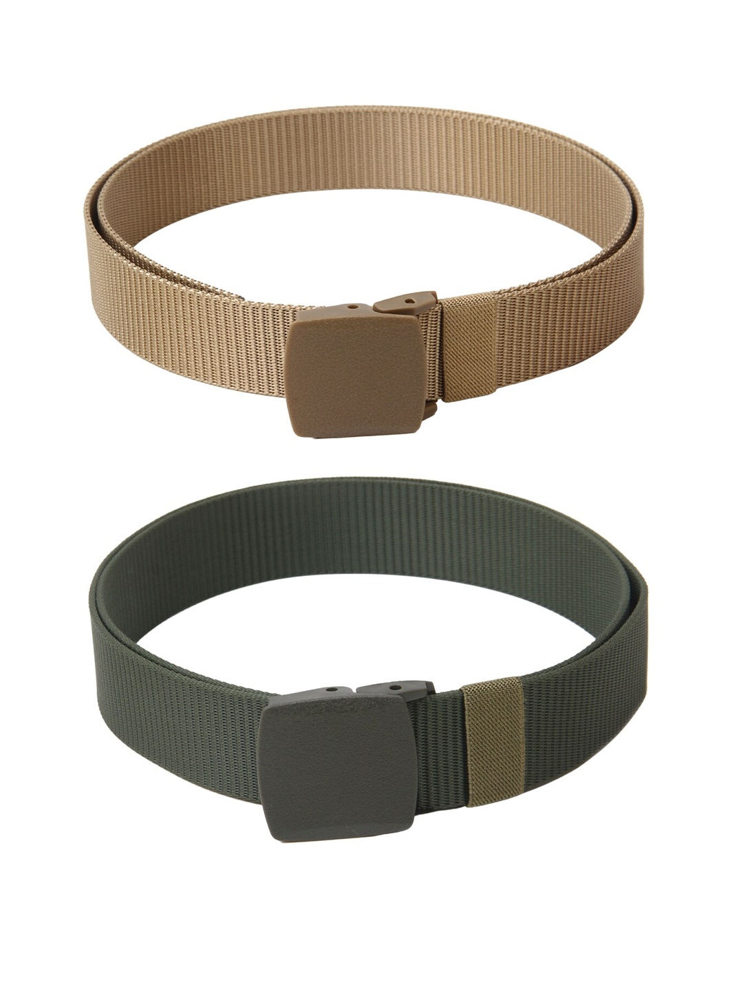 

Calvadoss Men Textured 2 Belts, Beige