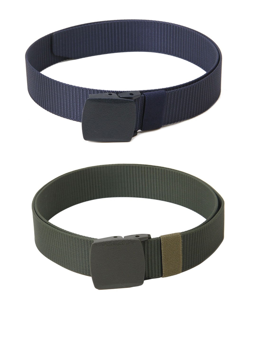 

Calvadoss Men Set of 2 Textured Belts, Green