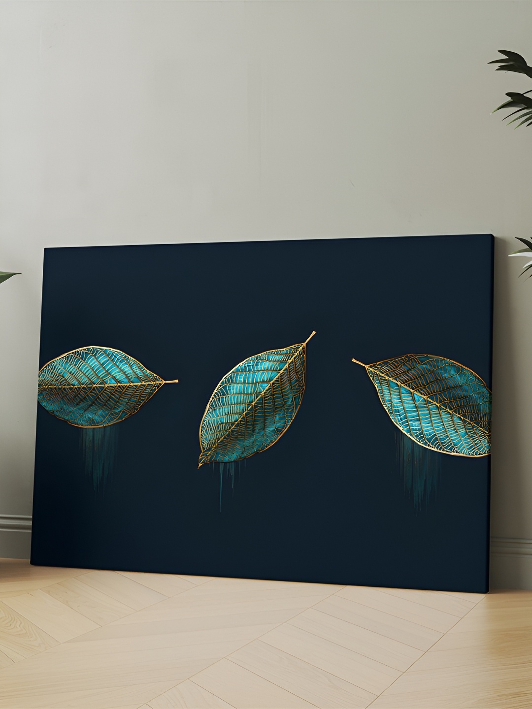 

CLAWCRAFTS Blue & Green Canvas Painting Wall Art