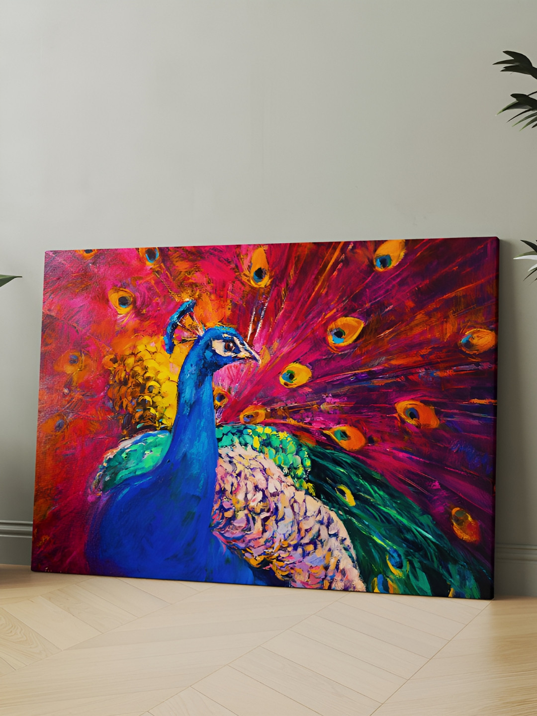 

CLAWCRAFTS Red & Blue Wooden Painting Wall Art