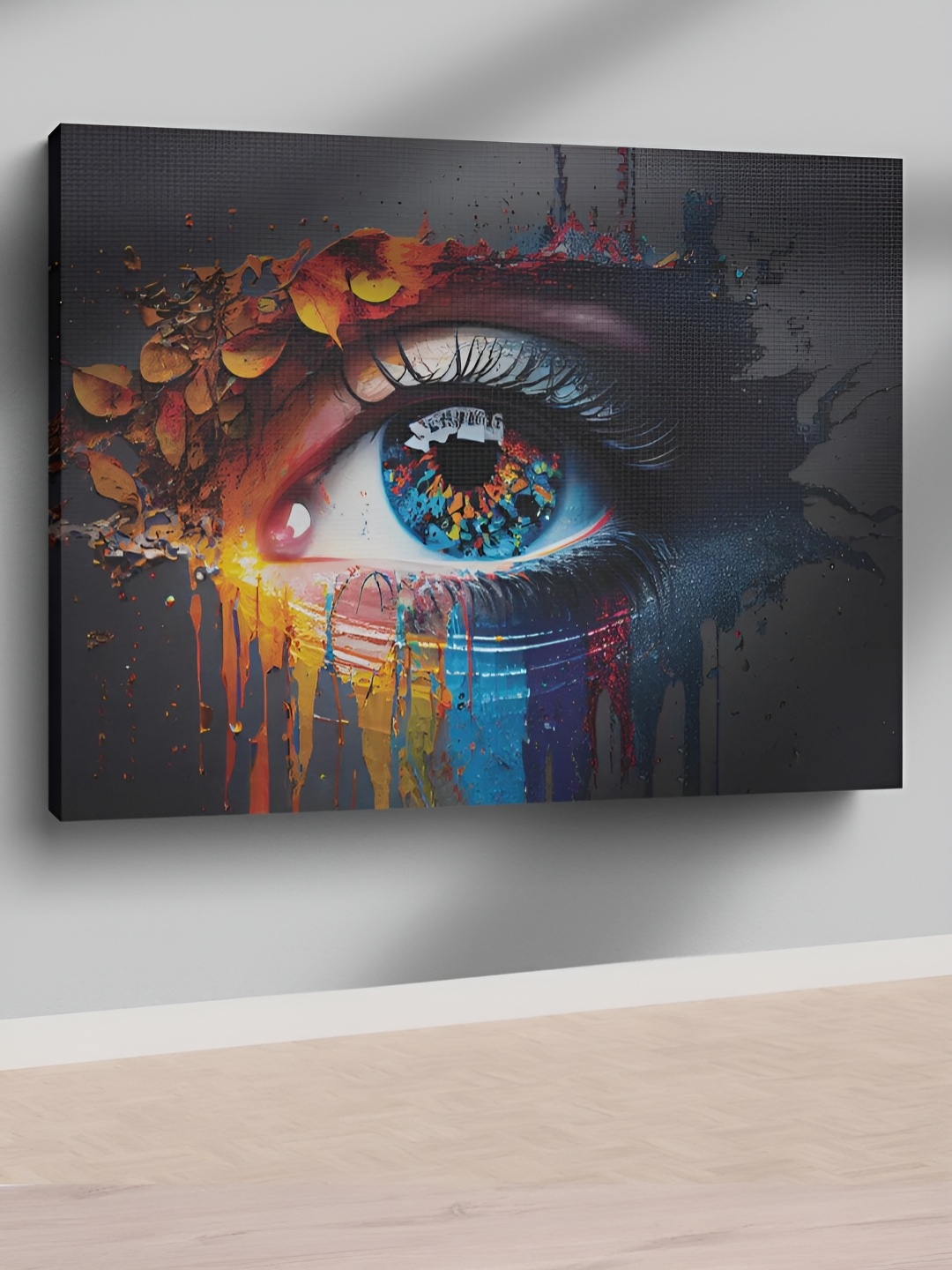 CLAWCRAFTS Black Wooden Abstract Painting Wall Art