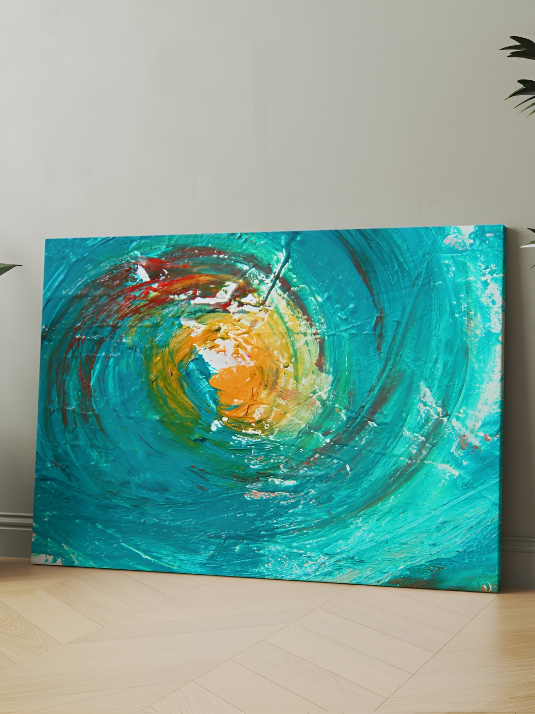 

CLAWCRAFTS Blue Wooden Abstract Painting Wall Art