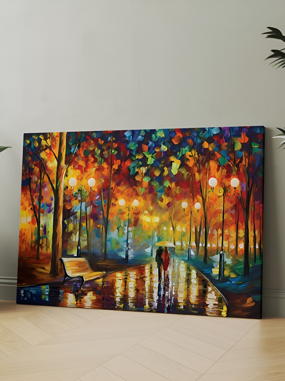 

CLAWCRAFTS Orange & Blue Wooden Painting Wall Art