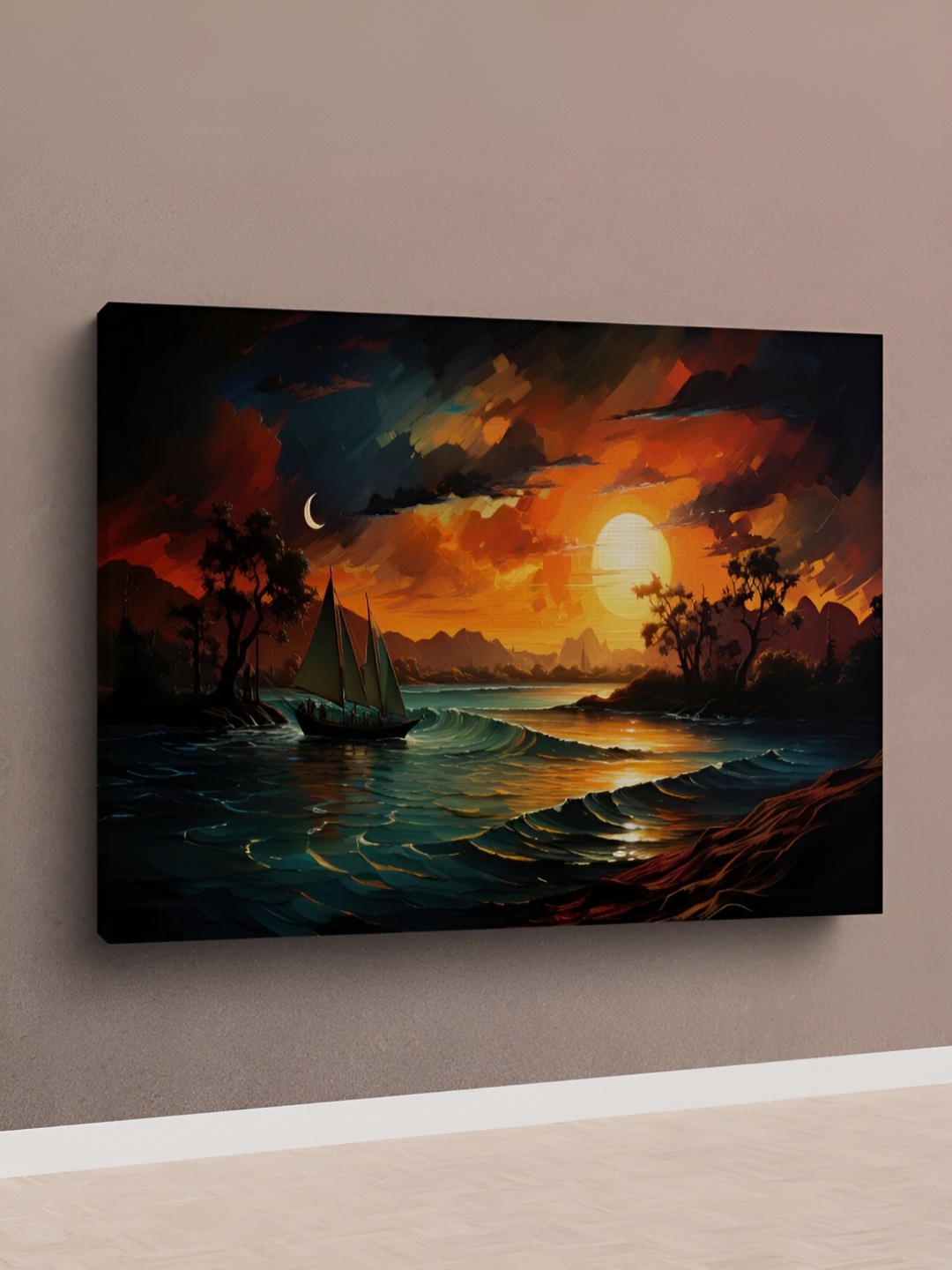 

CLAWCRAFTS Black & Red Canvas Painting Wall Art