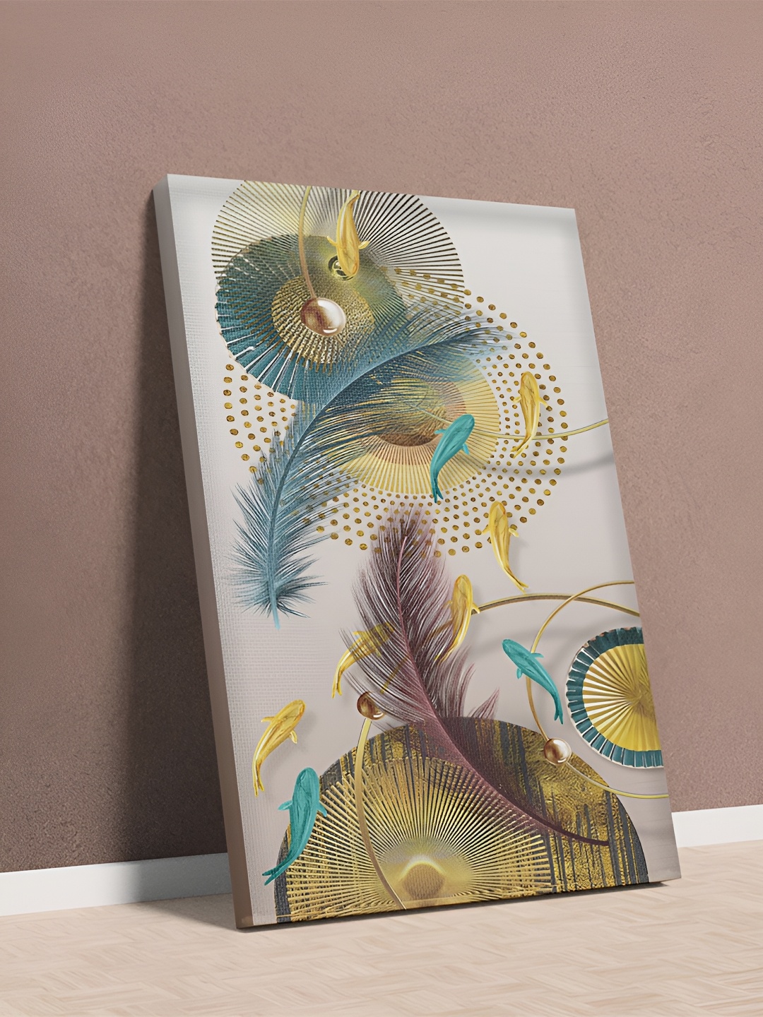 

CLAWCRAFTS Blue & White Wooden Painting Wall Art