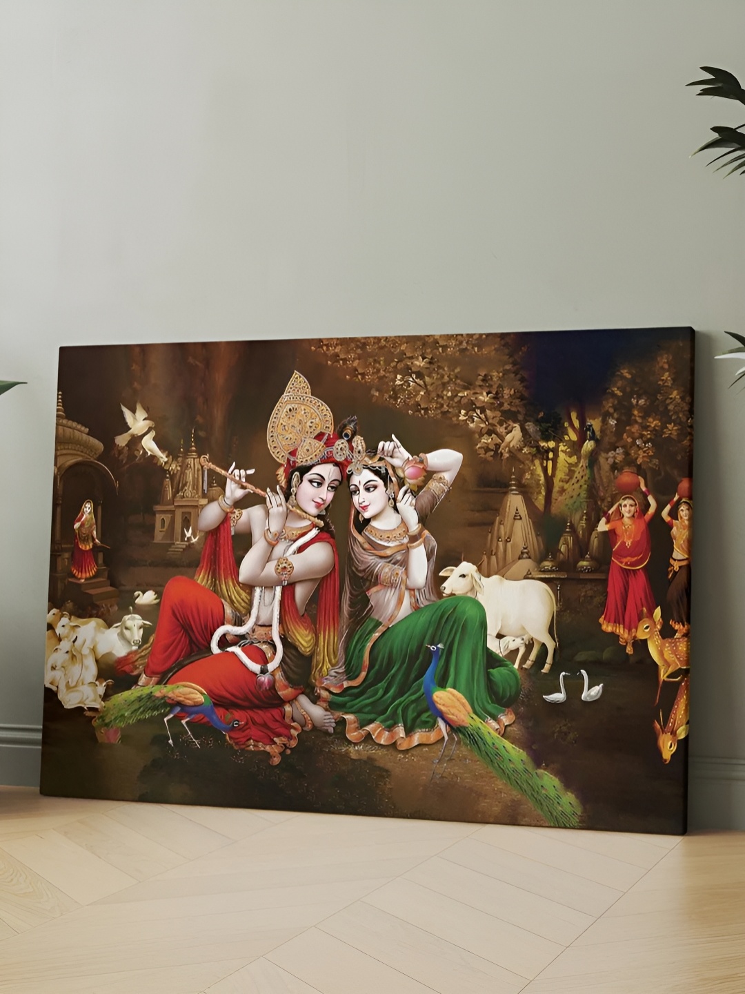 

CLAWCRAFTS Brown & Red Canvas Religious Painting Wall Art