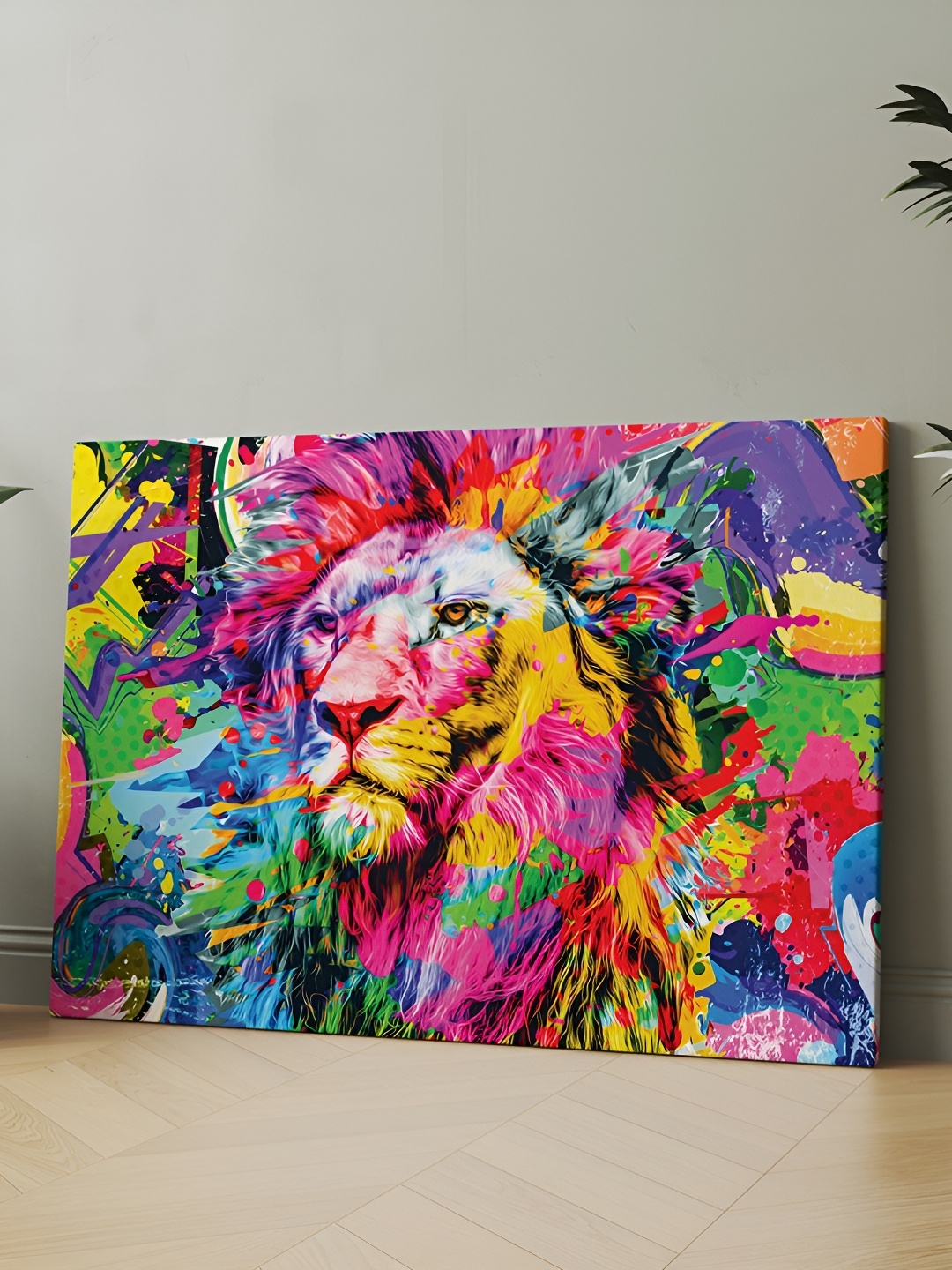 

CLAWCRAFTS Pink Wooden Animal Painting Wall Art