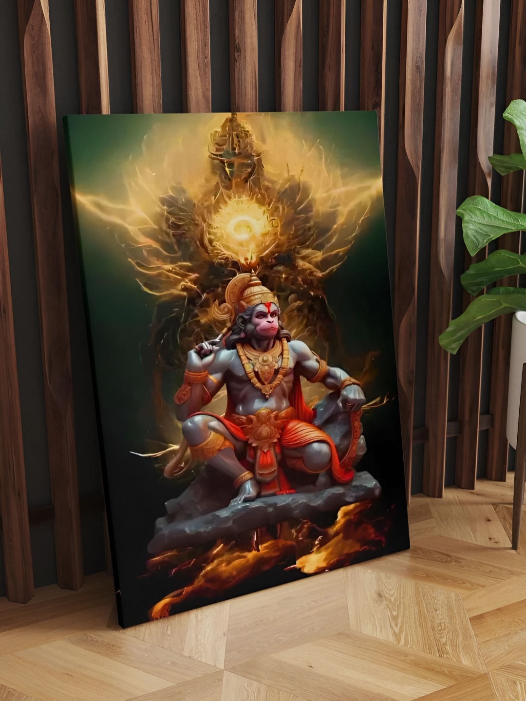 

CLAWCRAFTS Brown & Red Canvas Religious Painting Wall Art