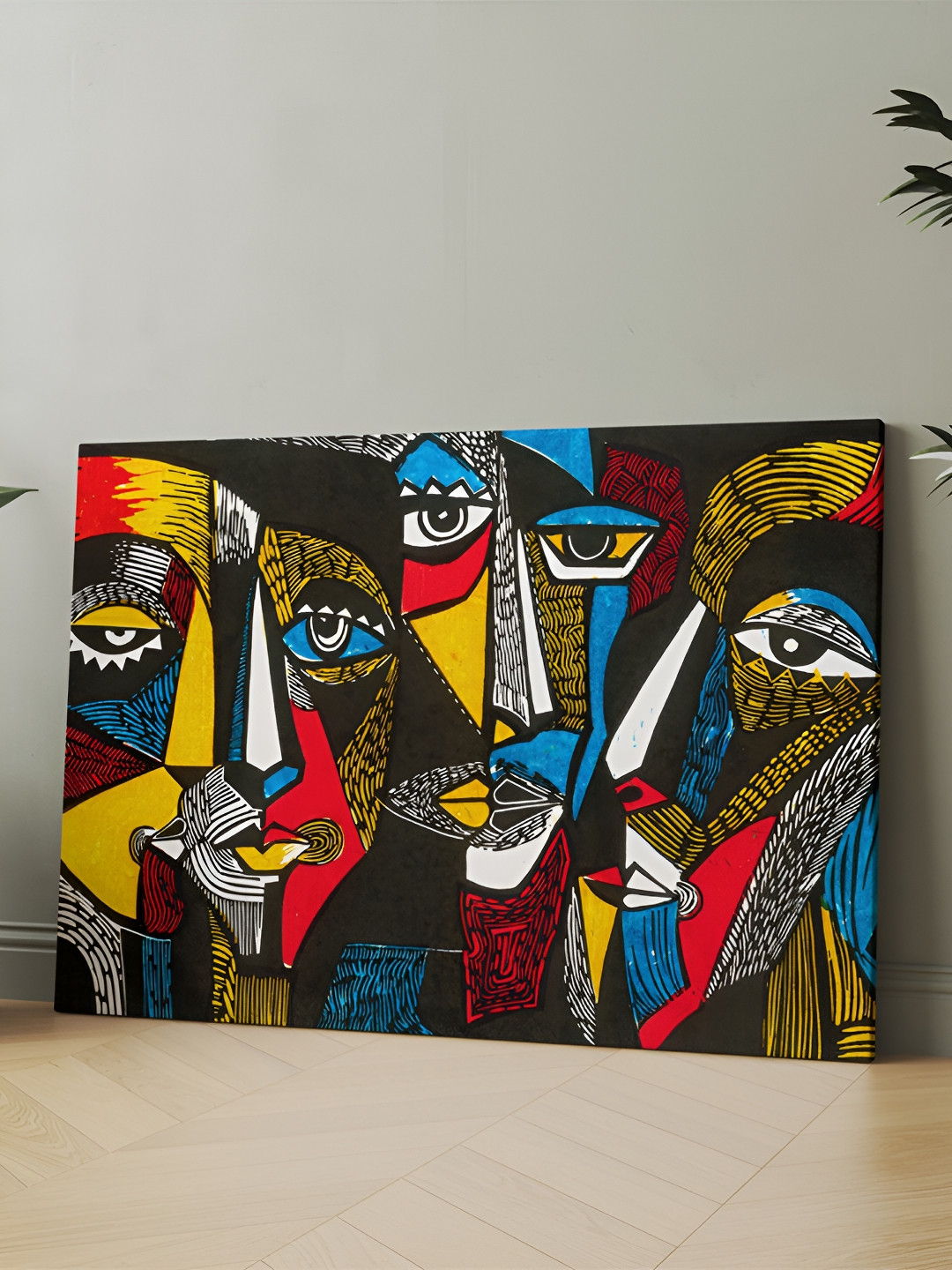 

CLAWCRAFTS Black Wooden Abstract Painting Wall Art