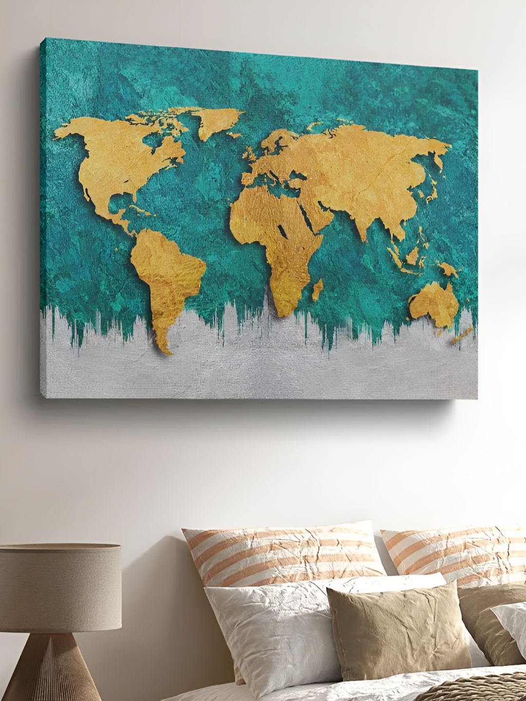 

CLAWCRAFTS Blue Wooden Abstract Painting Wall Art
