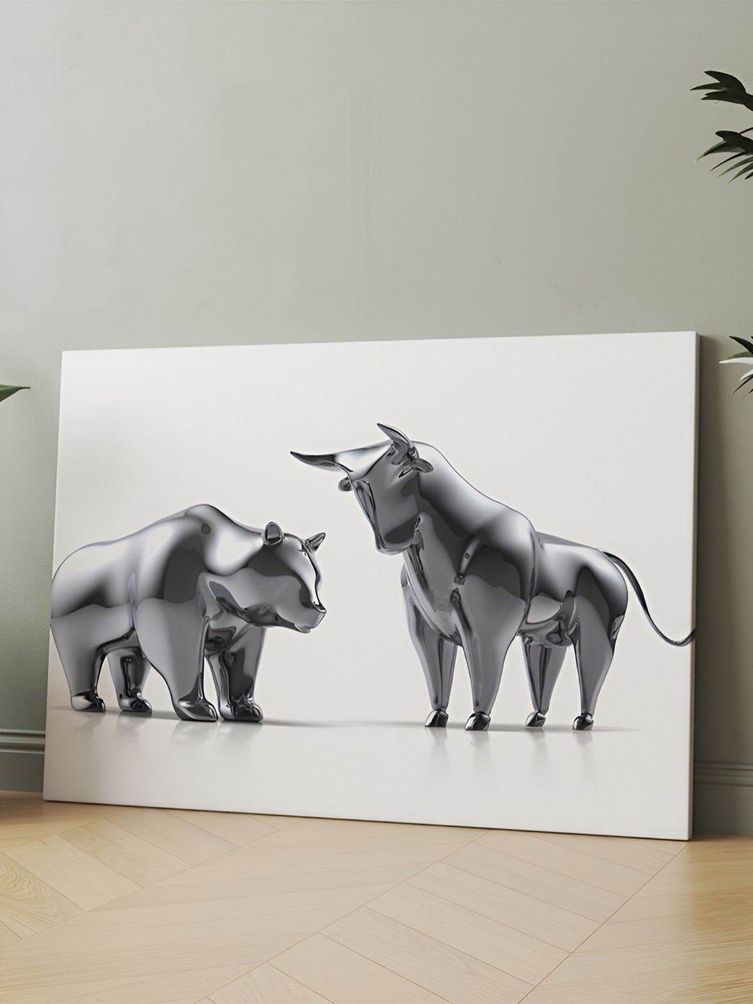 

CLAWCRAFTS Grey Wooden Canvas Wall Art