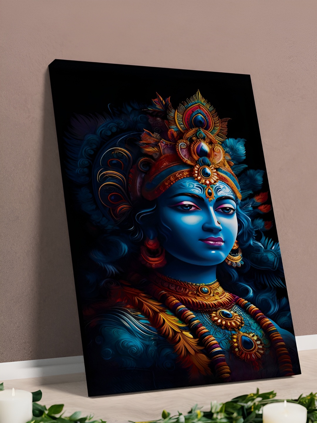 

CLAWCRAFTS Blue & Red Canvas Religious Painting Wall Art