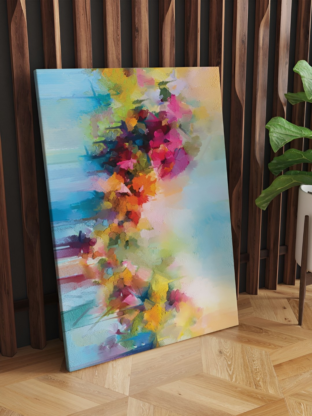 

CLAWCRAFTS Blue Wooden Abstract Painting Wall Art
