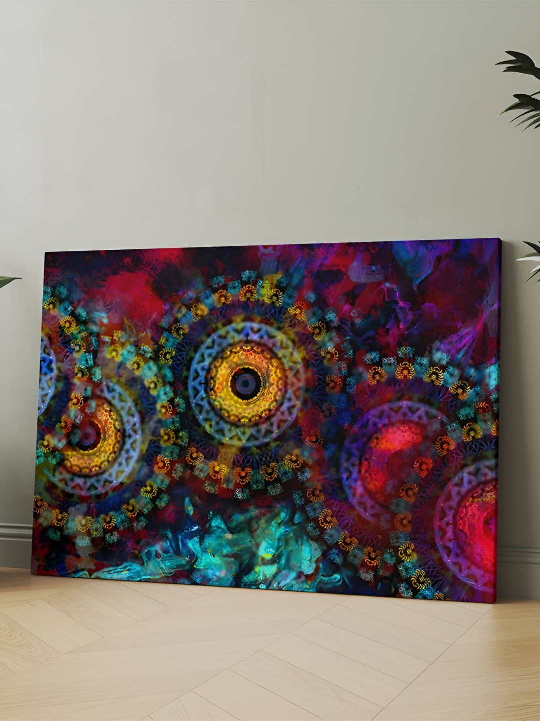 

CLAWCRAFTS Blue & Green Wooden Painting Wall Art