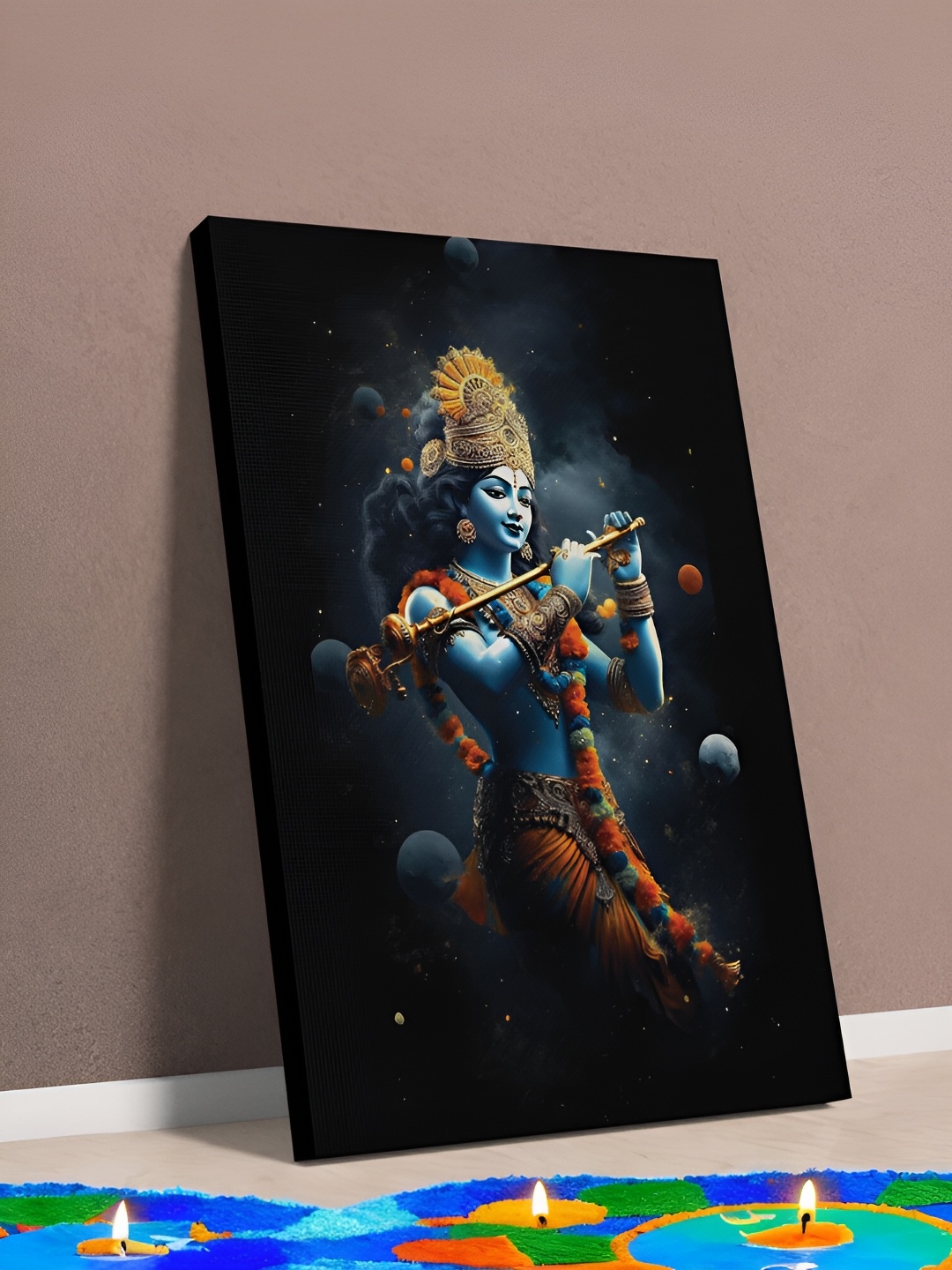 

CLAWCRAFTS Black & Blue Canvas Religious Painting Wall Art