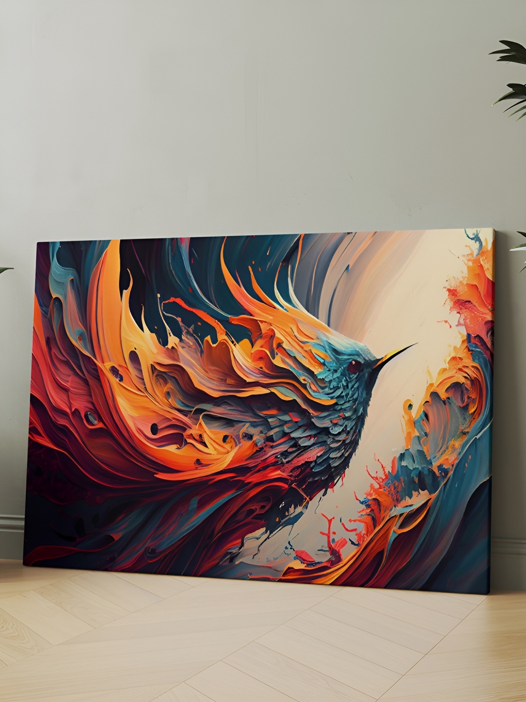 

CLAWCRAFTS Red & Blue Canvas Painting Wall Art