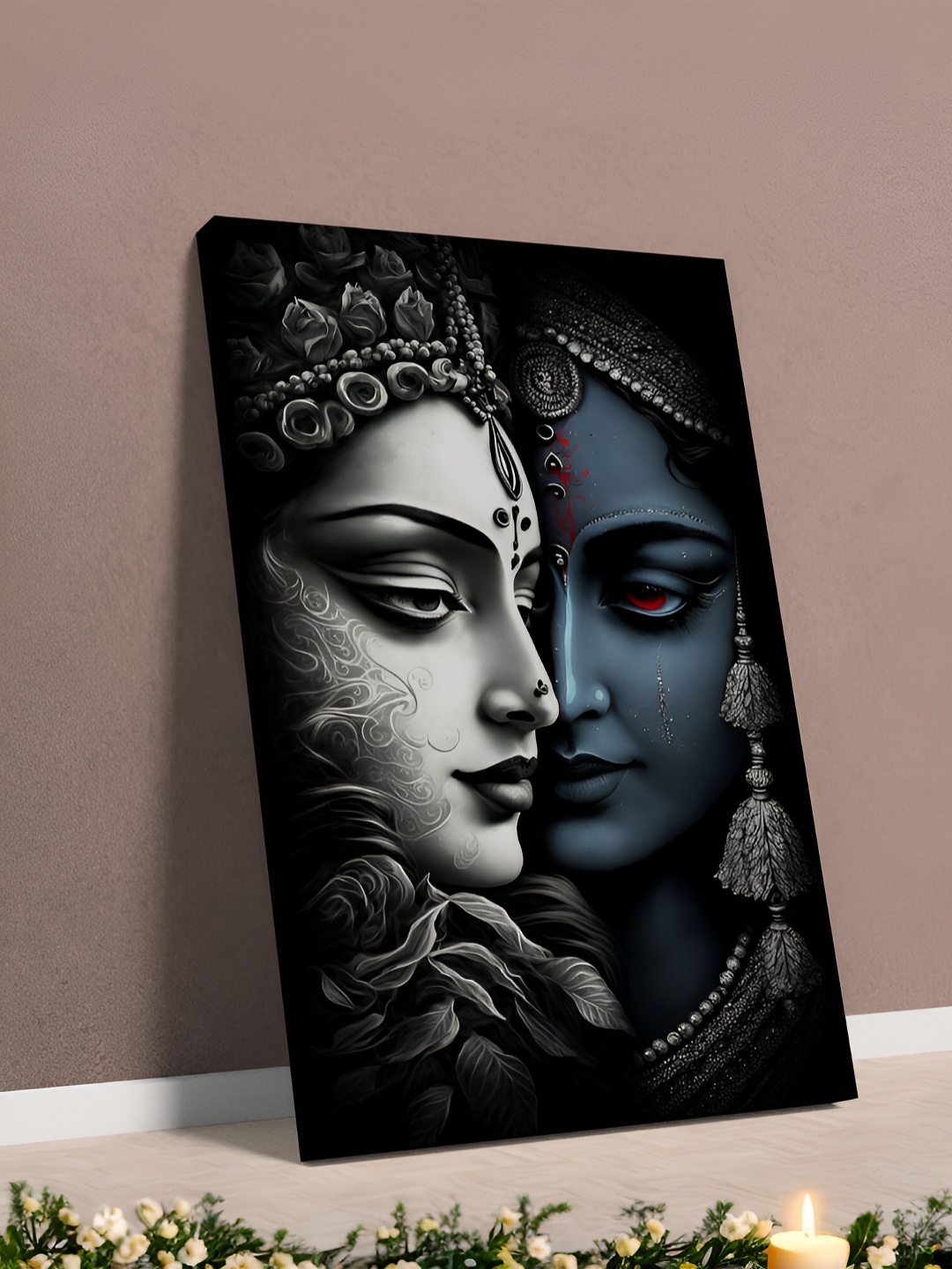 

CLAWCRAFTS Black & Blue Canvas Religious Painting Wall Art