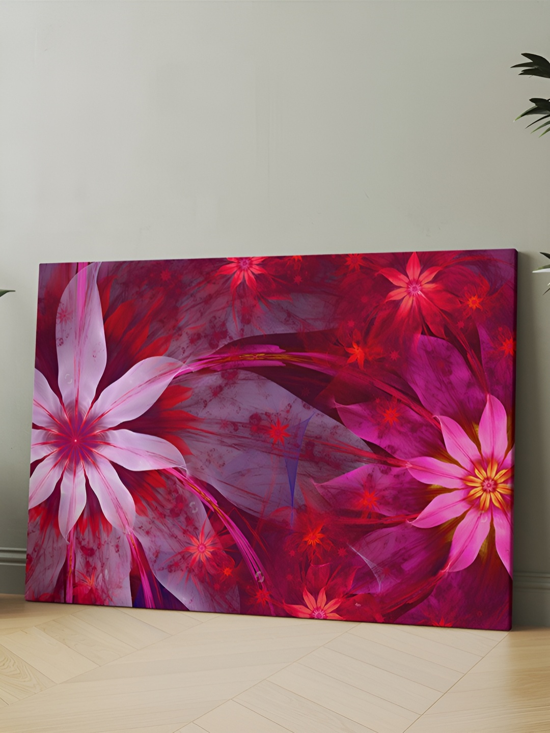 

CLAWCRAFTS Red & Pink Wooden Painting Wall Art